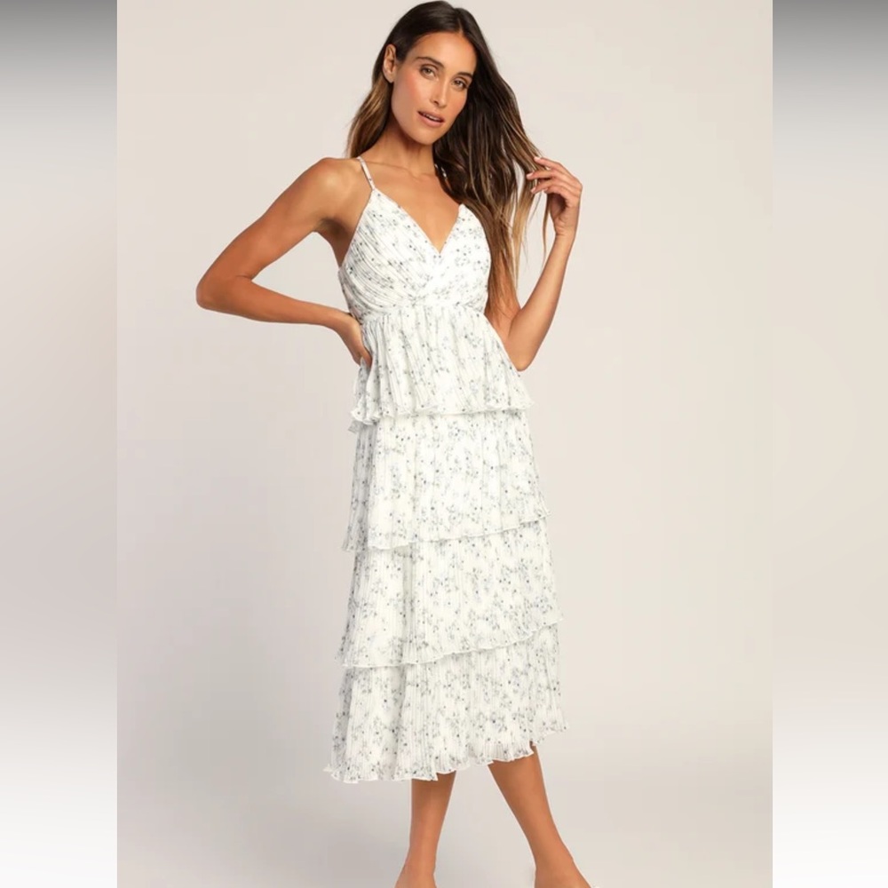 White Floral Print Dress - LULUS